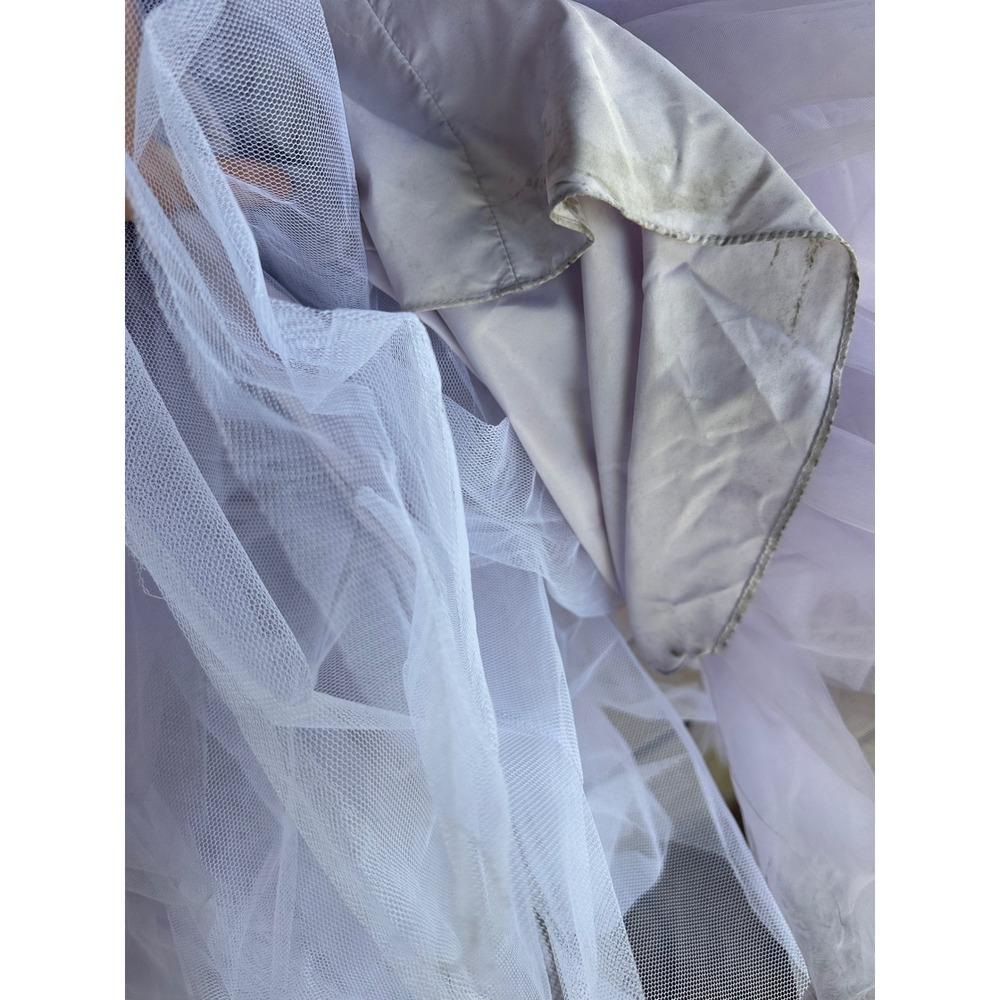Alyce Paris Lilac Tulle Ruffle Ball Prom Gown Strapless Lace Corset Dress SZ 0 - Picture 8 of 12
